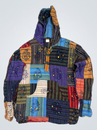 Patchwork-Baumwoll-Hoodie