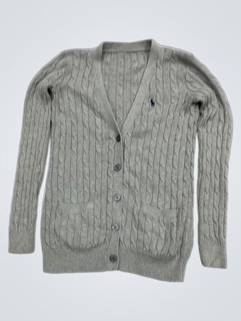 Polo Ralph Lauren grauer Zopfstrick-Cardigan
