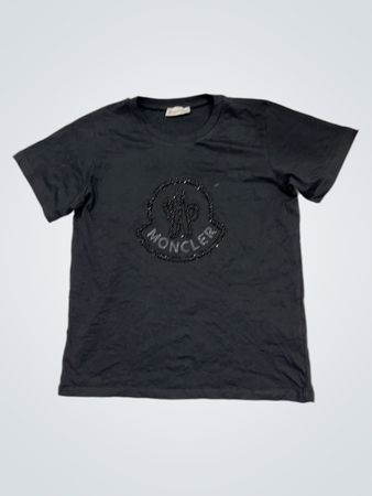 Moncler schwarzes T-Shirt mit verziertem Logo