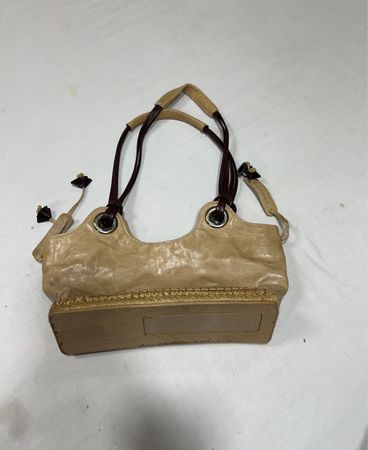 Ferrechi Beige Leather Small Handbag