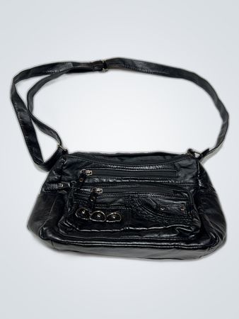 Unbranded Black Faux Leather Crossbody Bag