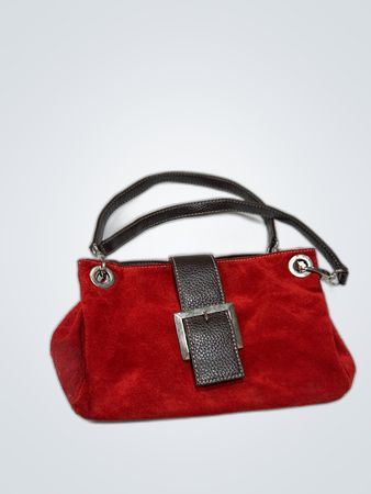Red Suede Small Handbag