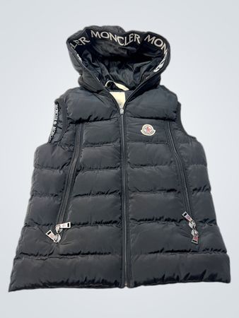 MONCLER Black Puffer Vest with Hood