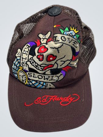 Ed Hardy Love Kills Slowly Skull Trucker Hat