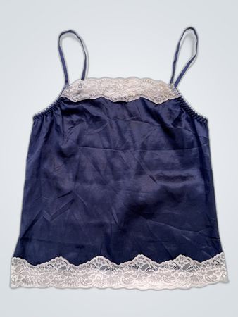 Navy Blue Lace Trim Camisole
