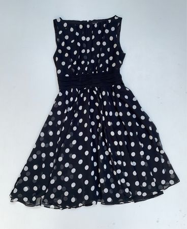Swing Black Polka Dot Sleeveless Mini Dress