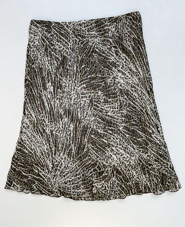 Mango Leopard Print Midi Skirt