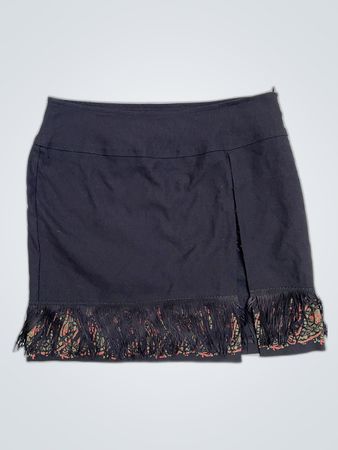Black Fringed Skirt