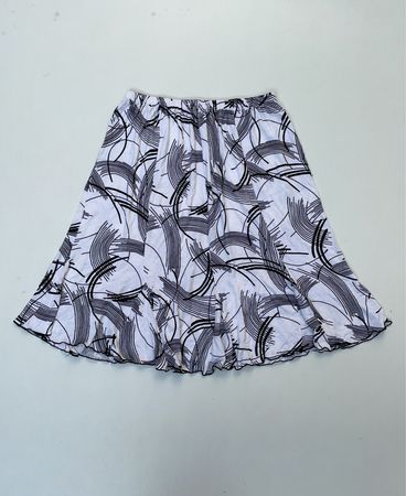 Abstract Print Flared Mini Skirt