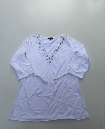 Street One White Lace Embroidered Blouse