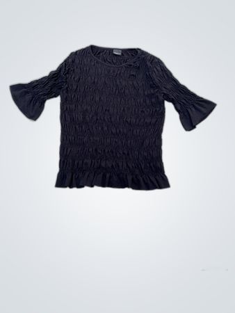 Gina Tricot Black Smocked Blouse