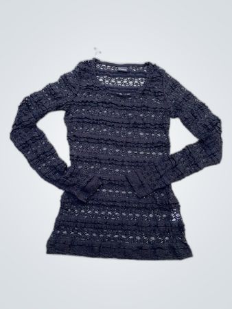 Gina Tricot Black Lace Long-Sleeve Top