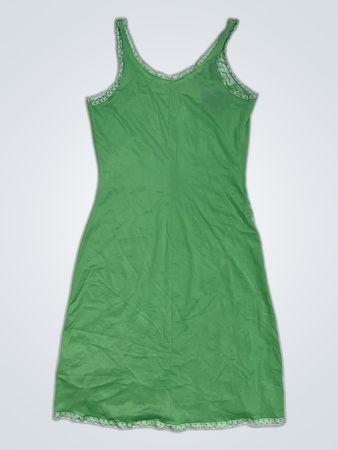 Green Lace Overlay Slip Dress