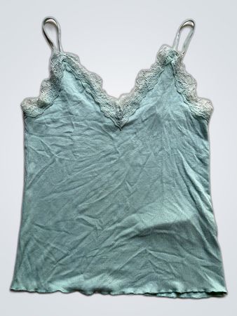 Amisu Women's Green Lace Trim Cami
