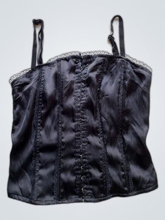 Black Satin Corset Top