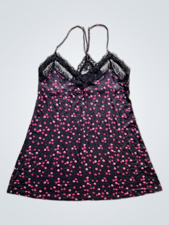 Lace Trim Polka Dot Camisole Top