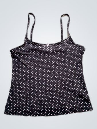 Women's Black Camisole with White Polka Dots