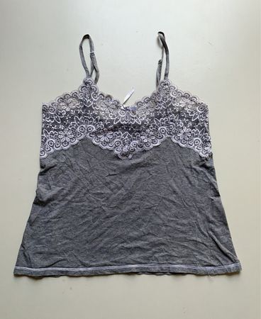 Etam Gray Lace Trim Camisole