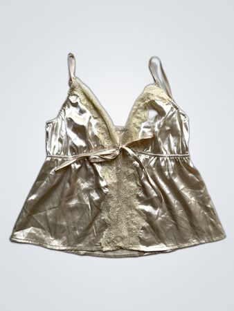 Silk Cami with Lace Trim
