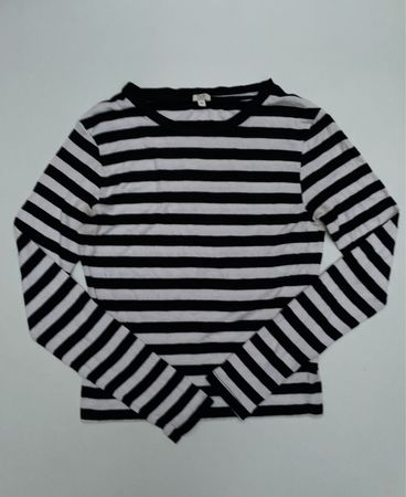 OVS Black and White Striped Long-Sleeve Shirt