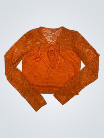 Orange Lace Top
