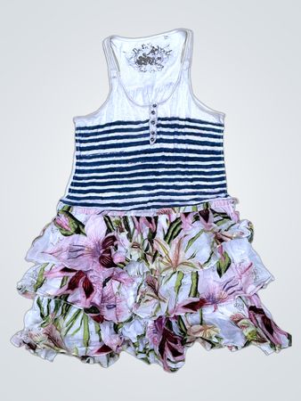 Floral Skirt and Striped Top