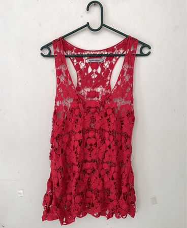Agatha Ruiz de la Prada Red Lace Tank Top