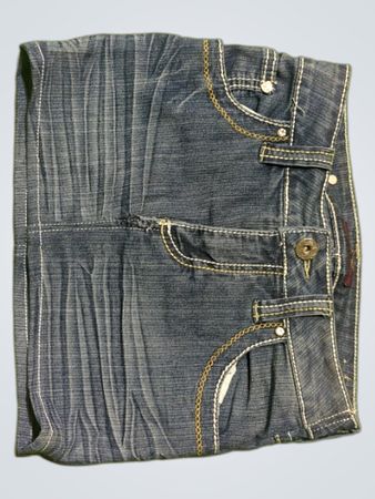 Refinery Damen Blauer Denimrock mit verzierten Taschen
