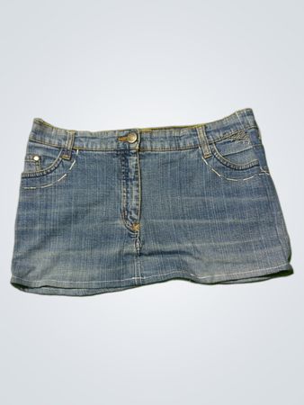 Jeansrock mit floraler Stickerei