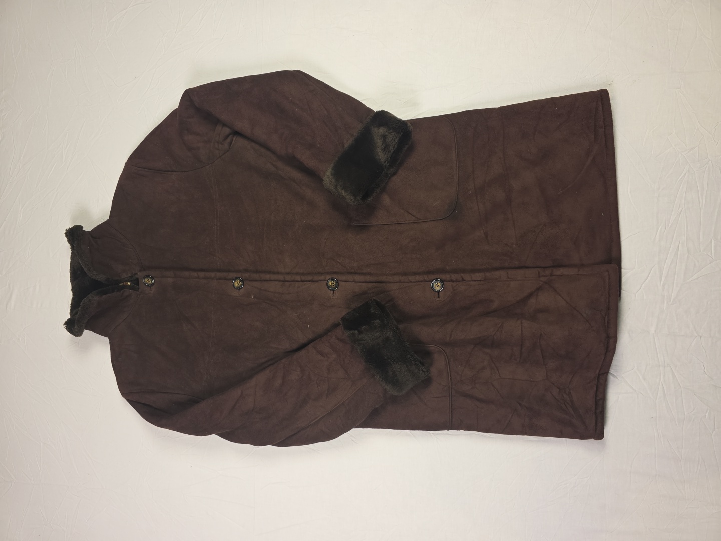 Manteau en fausse fourrure brune doublé