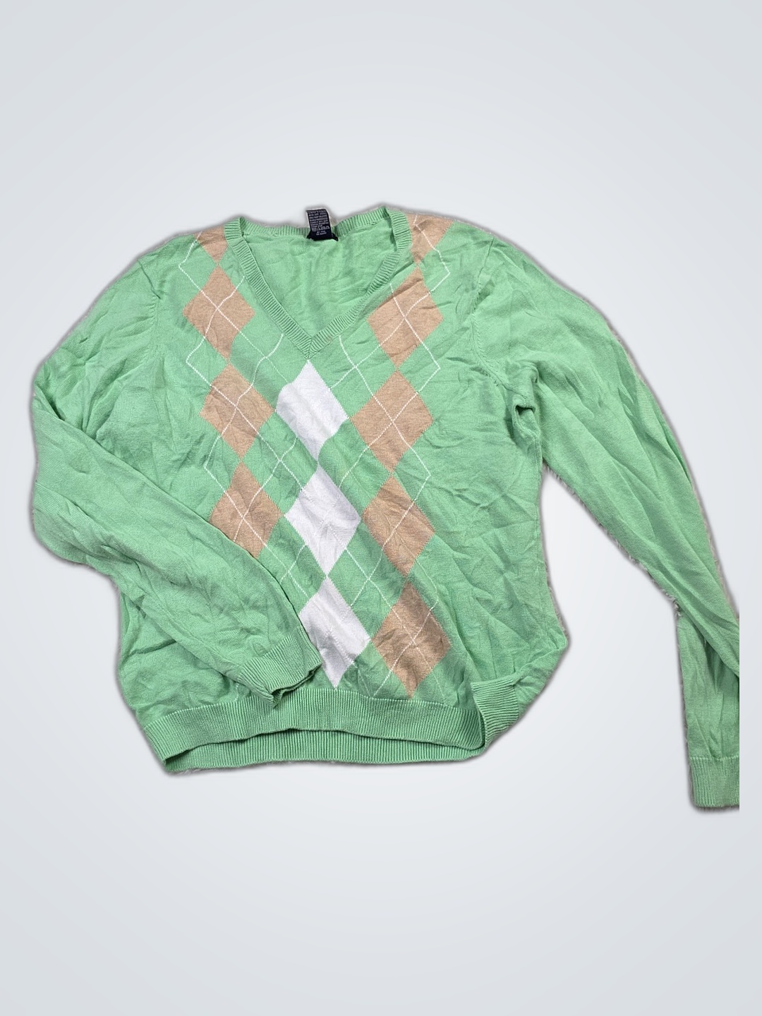 Pull argyle vert IZOD
