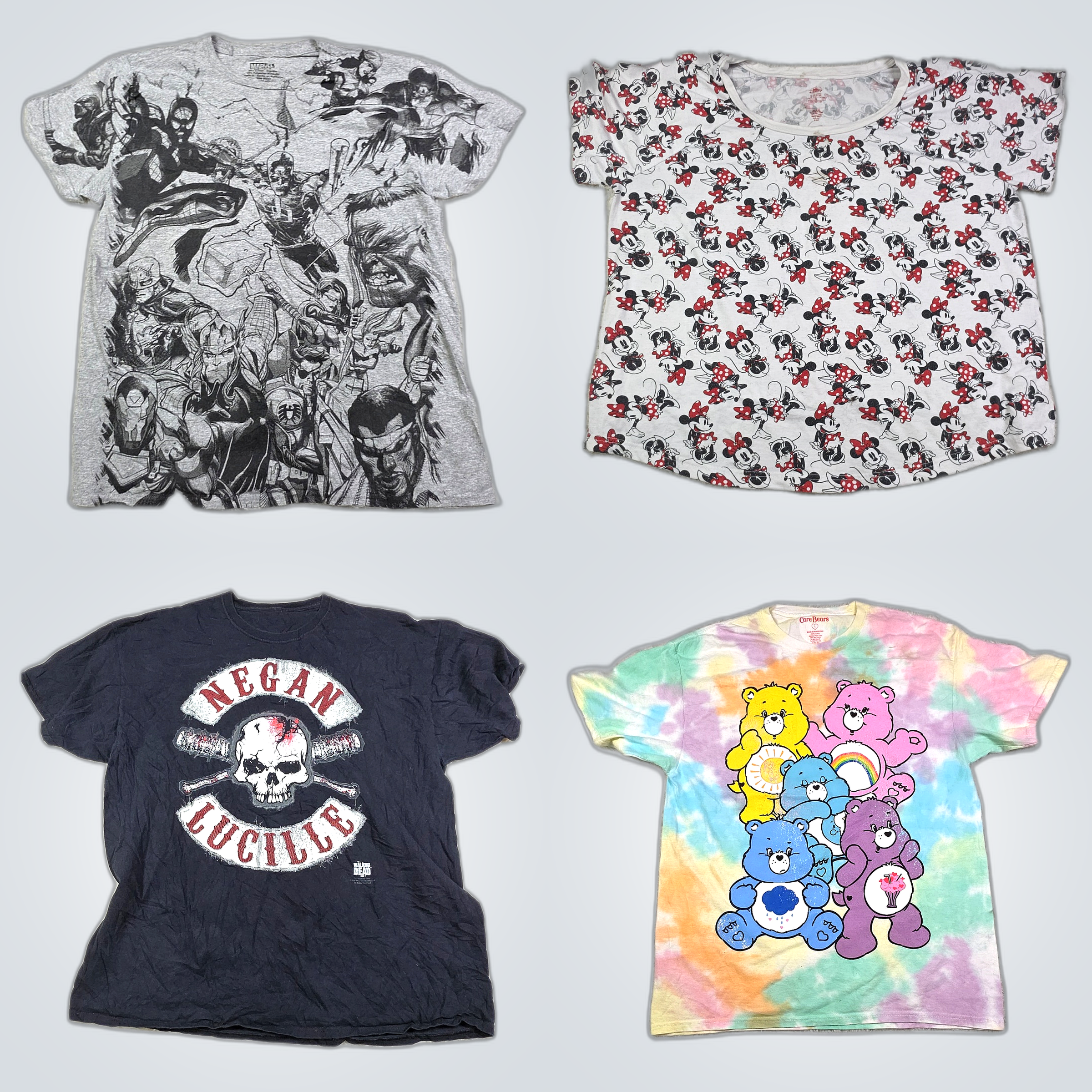 Pacote de Camisetas Gráficas Marvel, Disney e Mais..