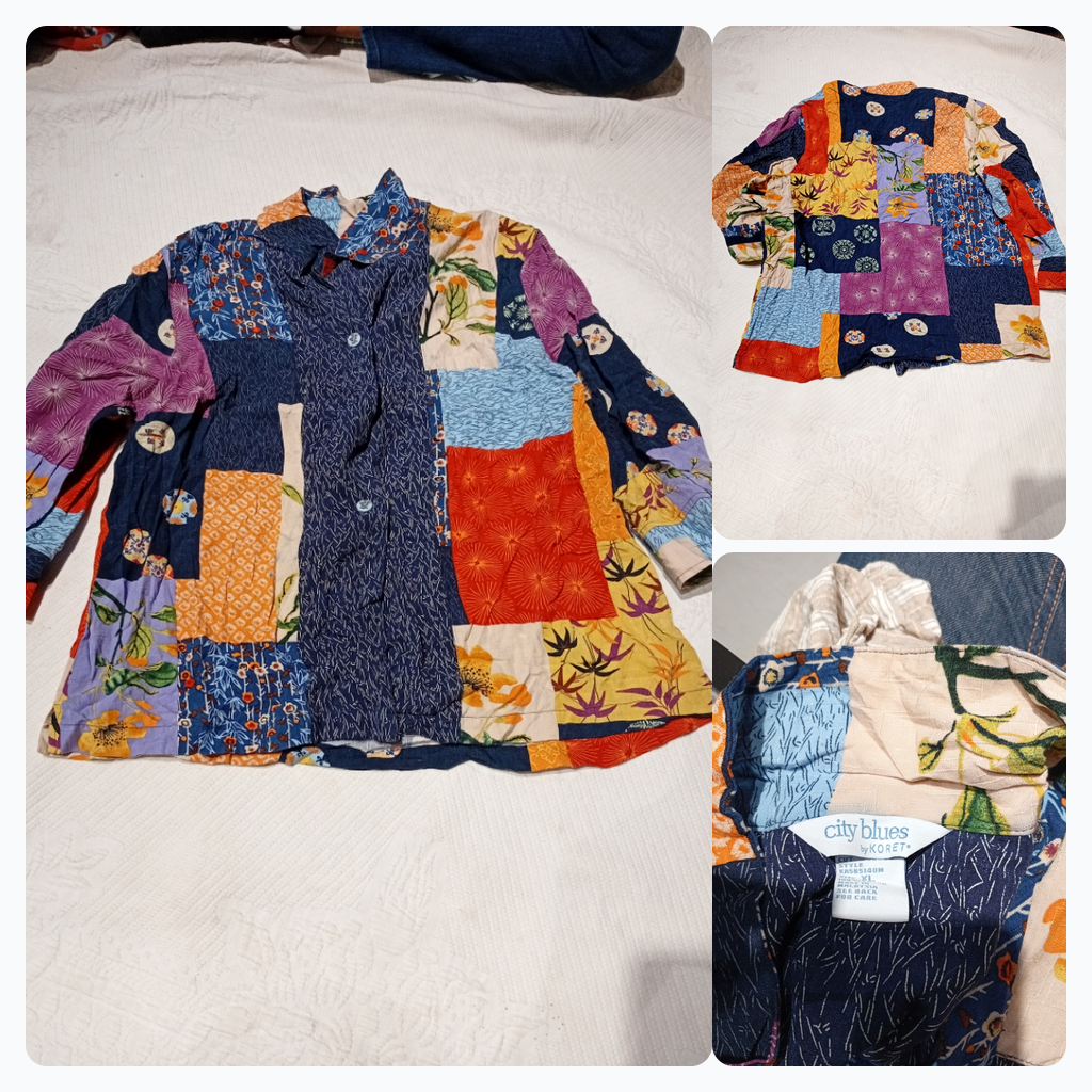 City Blues by Koret Patchwork Button-Up Shirt