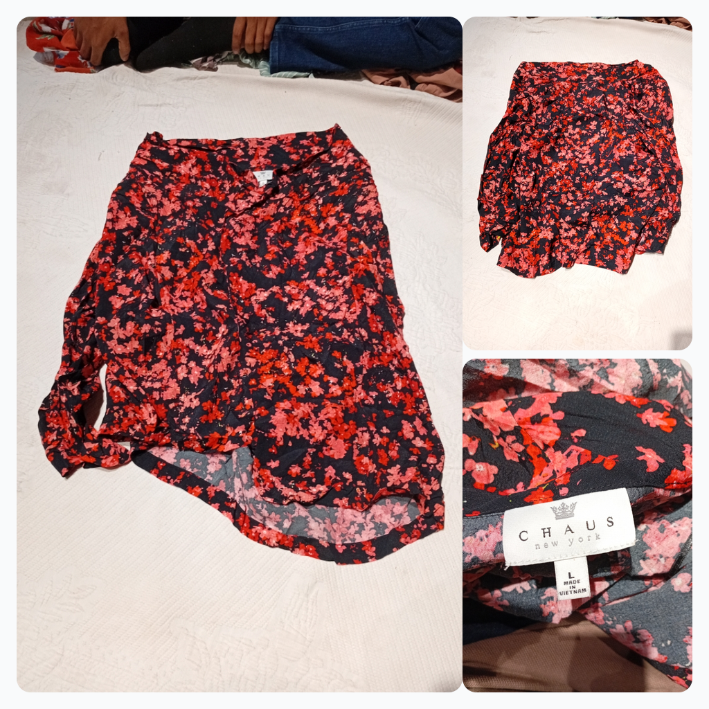 Chaus New York Floral Print Button-Up Shirt