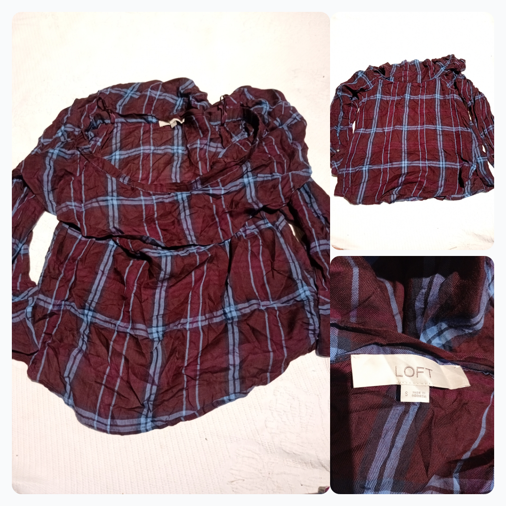 LOFT Plaid Button-Up Shirt