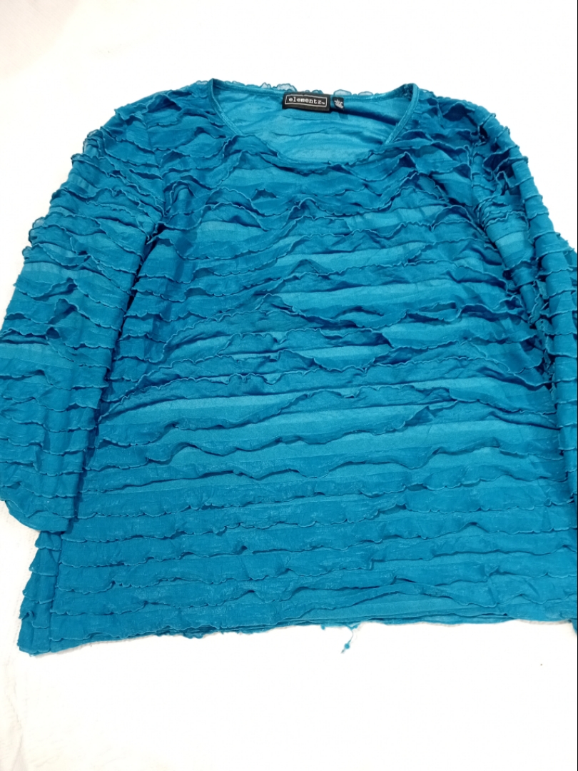 Elementz Teal Ruffle Top