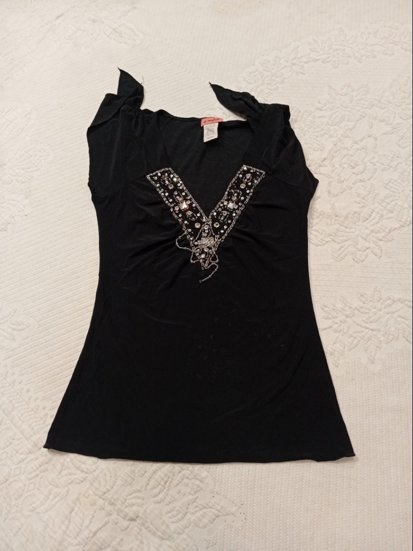 Top Embellecido Exquiz Negro