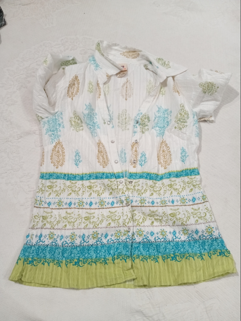 Faded Glory Bedruckte Button-Up-Bluse