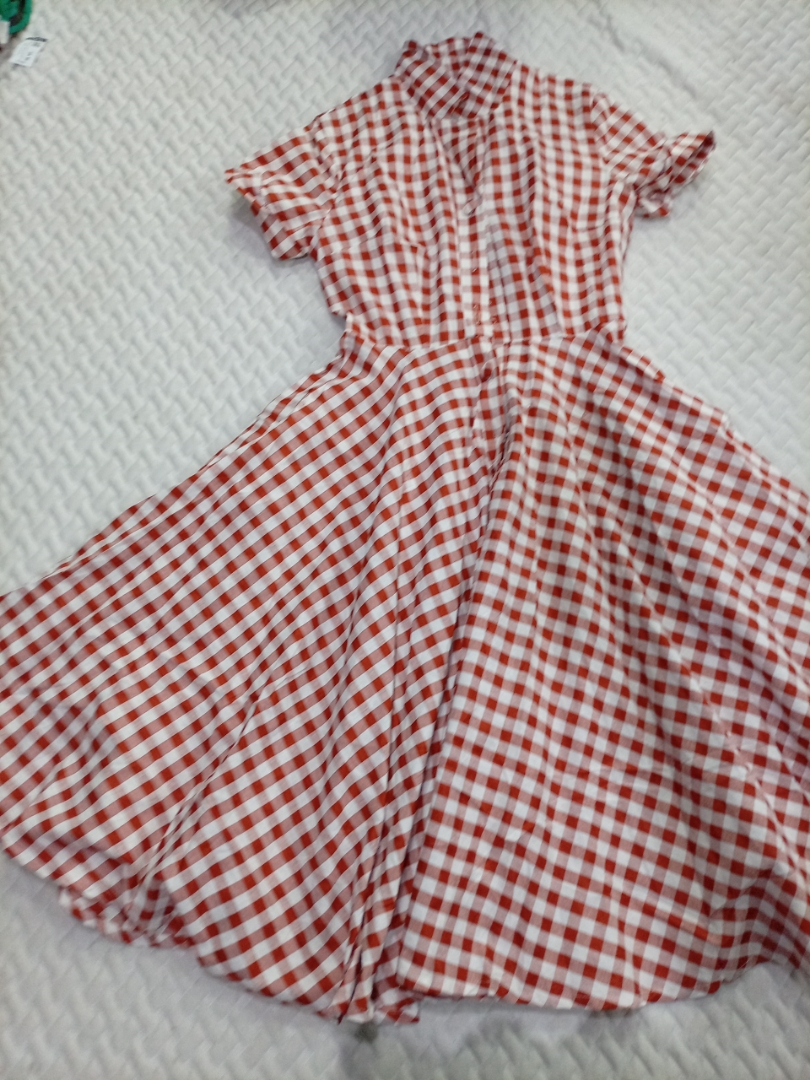 Red and White Gingham Dress