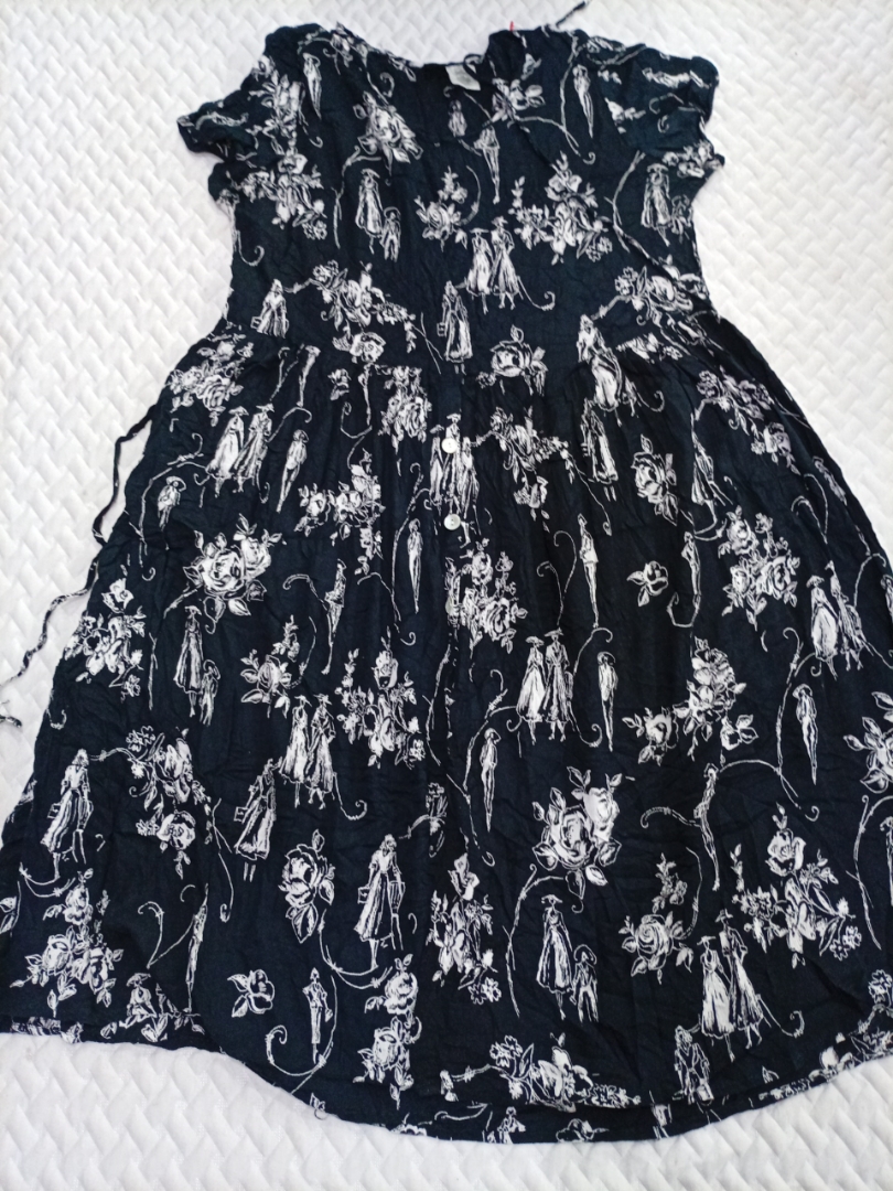 Bila Black and White Floral Print Dress