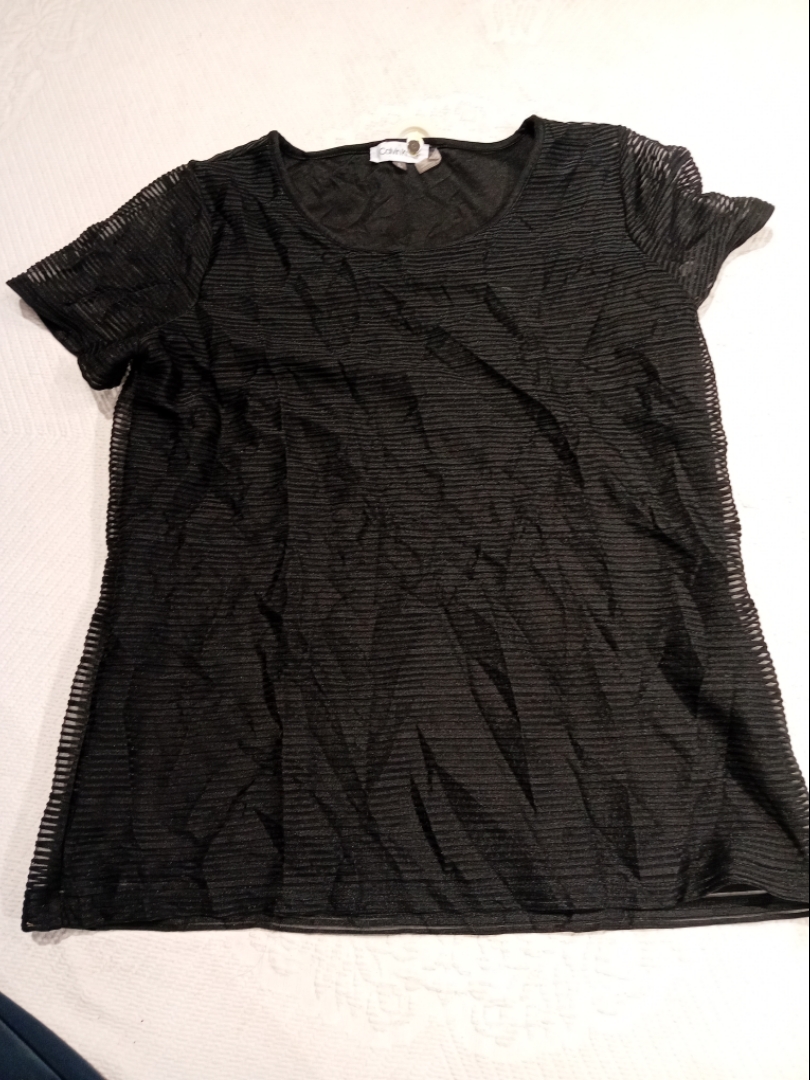 Calvin Klein Schwarzes Mesh-T-Shirt