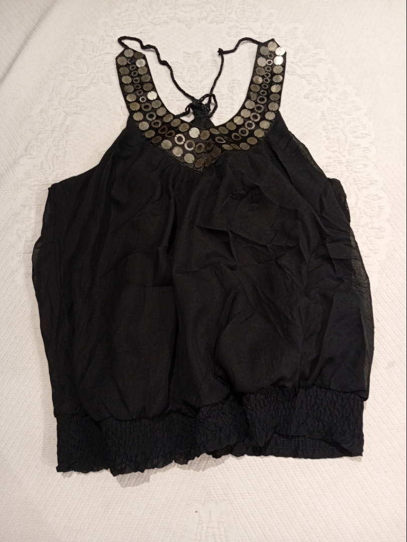 Charlotte Russe Black Sequin Halter Top