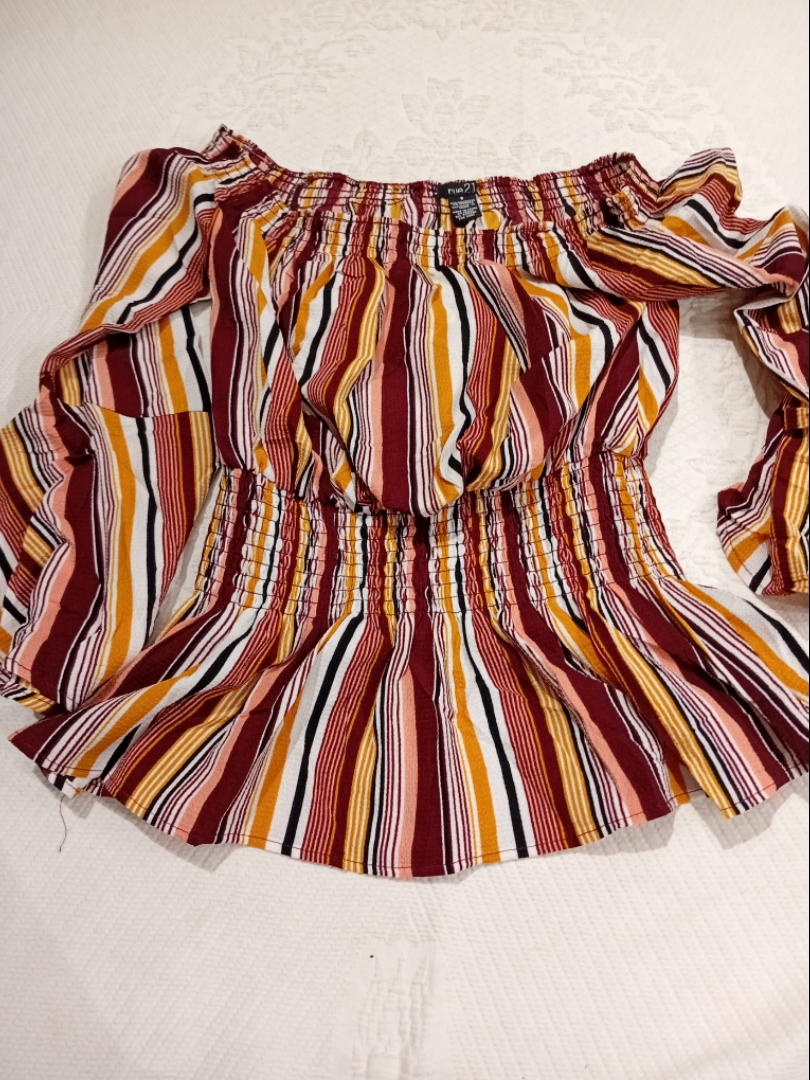 Rue21 Striped Off-the-Shoulder Top