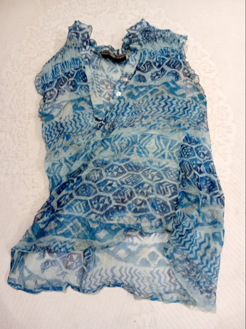 Blue Patterned Blouse