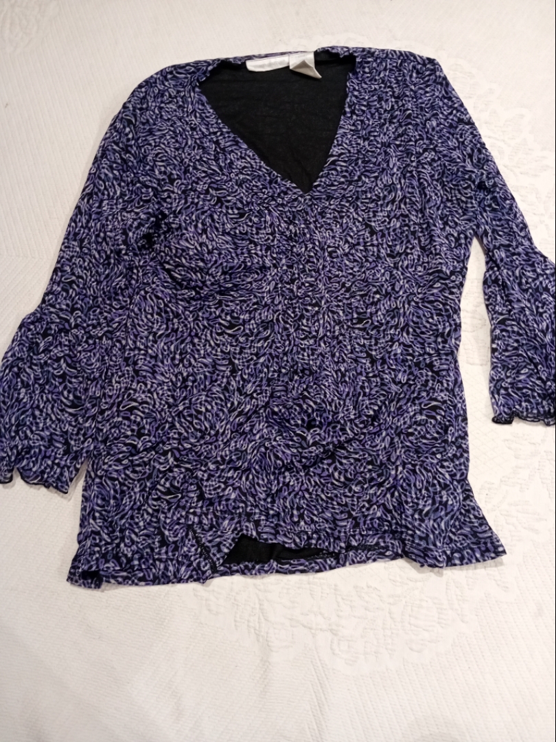 Worthington Purple and Black Printed Top