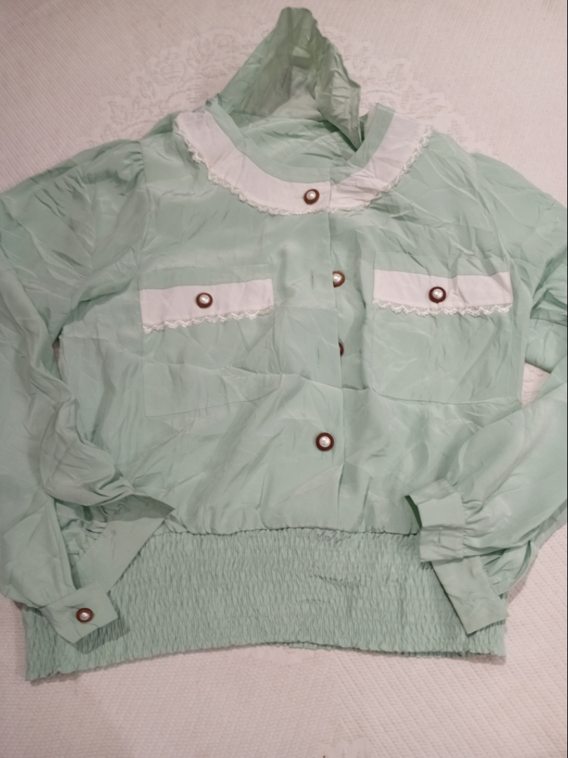Andrea Gayle Mint Green Button-Up Jacket