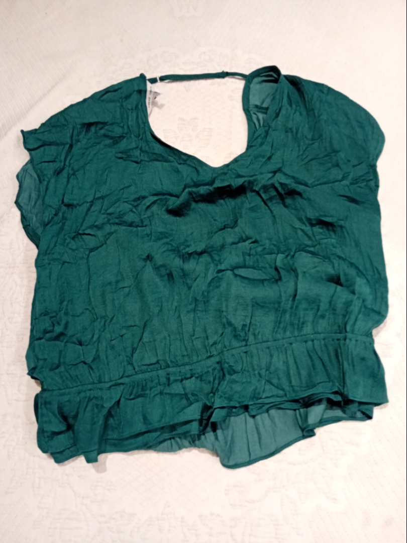Green V-Neck Blouse