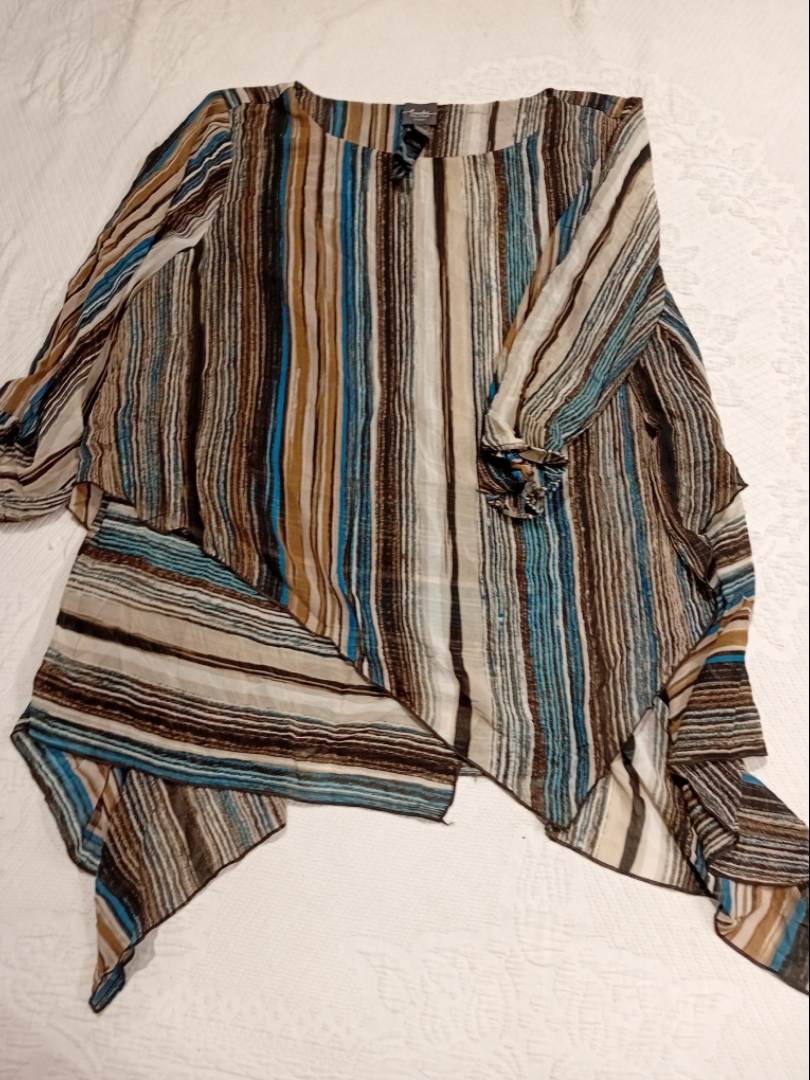 Travelers Collection by Chico's Striped Tunic Top