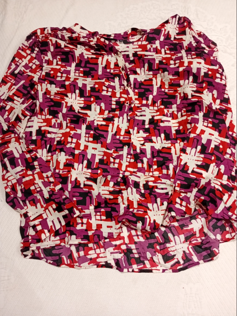 Apt. 9 Abstract Print Button-Up Blouse