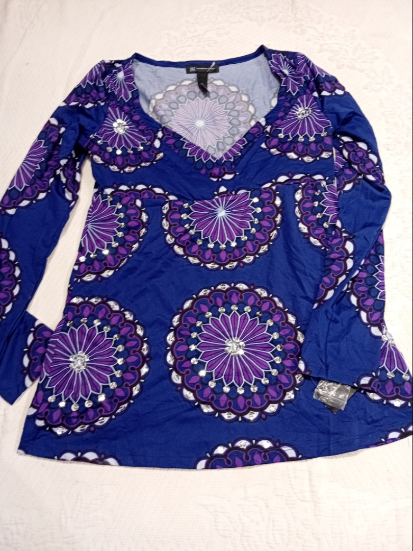 INC International Concepts Floral Print Long Sleev..